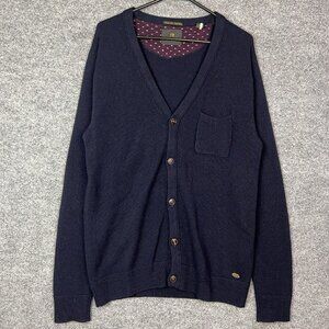 Scotch Soda Sweater Mens Large Cardigan Wool‎ Pocket Lambwool